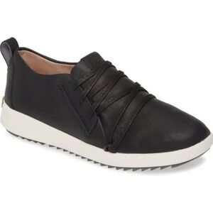 Olukai Malua Li Women’s Shoes Size 6 Black White Leather Lace-Up